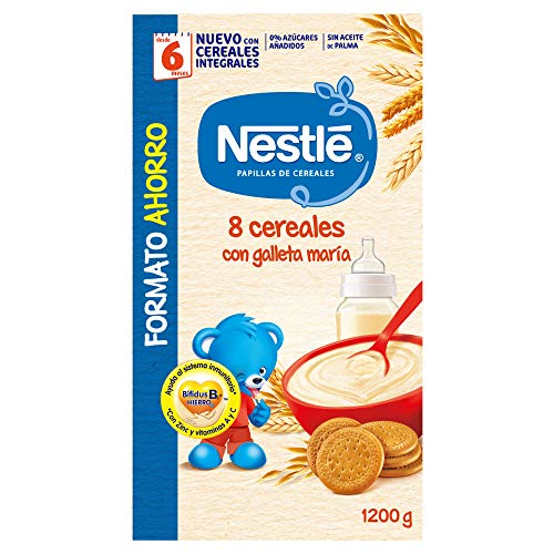 Nestlé Papillas 8 Cereales con Galleta María a Partir de 6 Meses - 1.2 kg