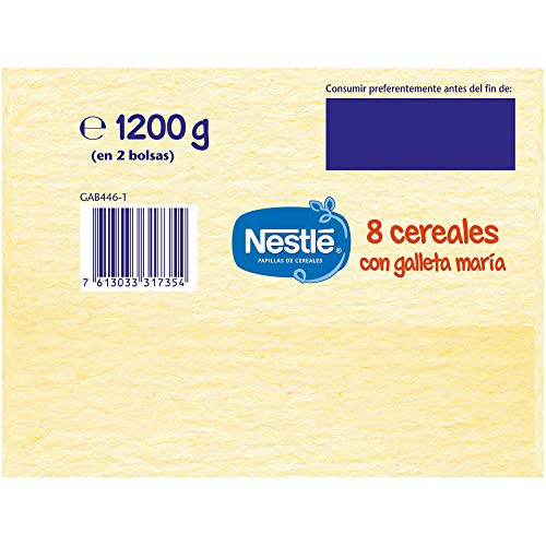 Nestlé Papillas 8 Cereales con Galleta María a Partir de 6 Meses - 1.2 kg