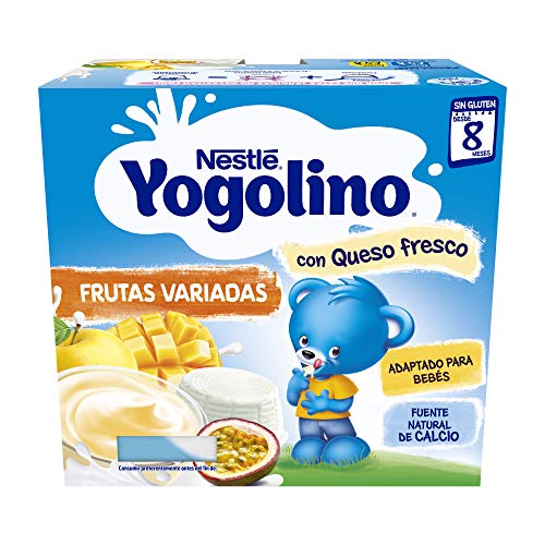 Nestlé Yogolino Postre lácteo Frutas variadas con queso - Para bebés a partir de 8 meses - pack de 3x4 tarrinas de postre lácteo de 100g