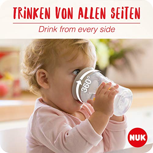 NUK Magic Cup vaso antiderrame bebe | Borde a prueba de derrames de 360° | +8 meses | Sin BPA | 230 ml | Koala (neutral) | 2 unidades