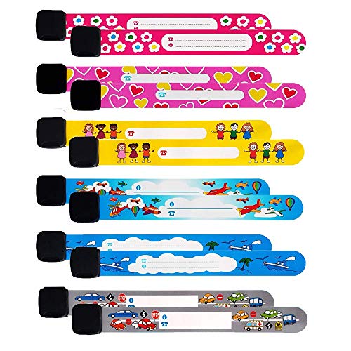 O-Kinee Pulsera Identificativa Niños 12 Pack Nunca se desvanecen Pulsera Bebe Segurida Pulsera Antiperdida Niños Equipado con una pluma especial (12-pack)