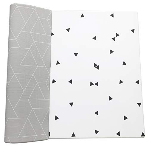 Ofie Mat de Little Bot, tapete de juego suave para bebés, 2m x 1.4m, reversible y no tóxico (zen line+triangle, Large)