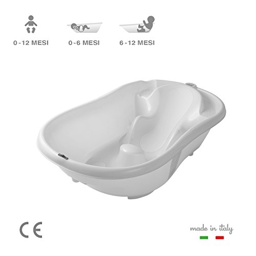 OKBaby Onda Evolution - Bañera antideslizante para bebé (3 en 1) blanco blanco