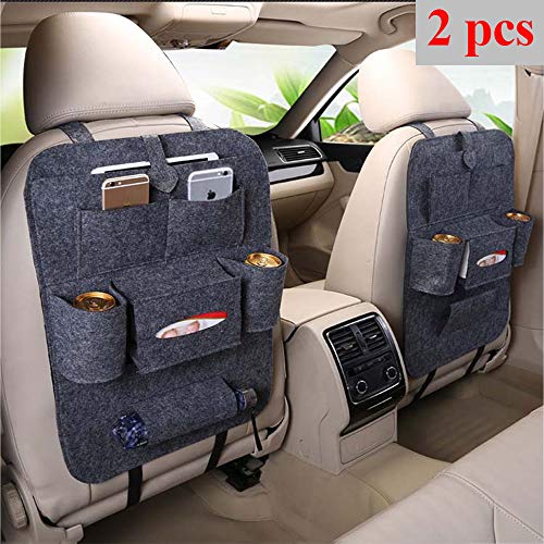 Organizador Coche,ZoneYan Protector Asiento Coche,2 Pcs Organizadores Para Coche, Kick Mats De Coche,Universal Multi-Bolsillo Organizador Para Asiento