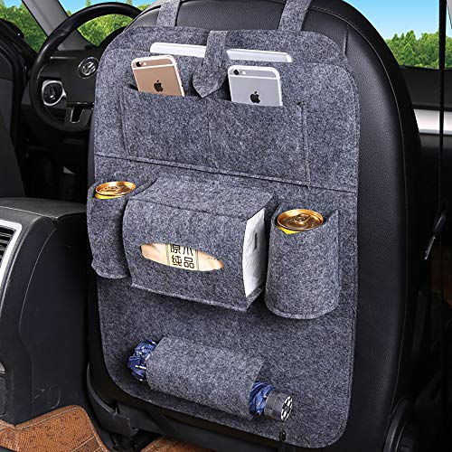 Organizador Coche,ZoneYan Protector Asiento Coche,2 Pcs Organizadores Para Coche, Kick Mats De Coche,Universal Multi-Bolsillo Organizador Para Asiento