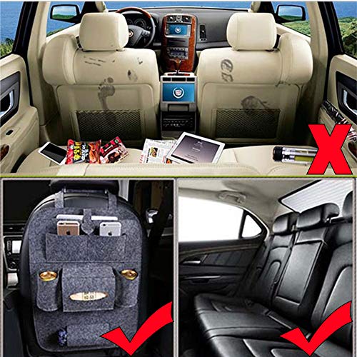 Organizador Coche,ZoneYan Protector Asiento Coche,2 Pcs Organizadores Para Coche, Kick Mats De Coche,Universal Multi-Bolsillo Organizador Para Asiento