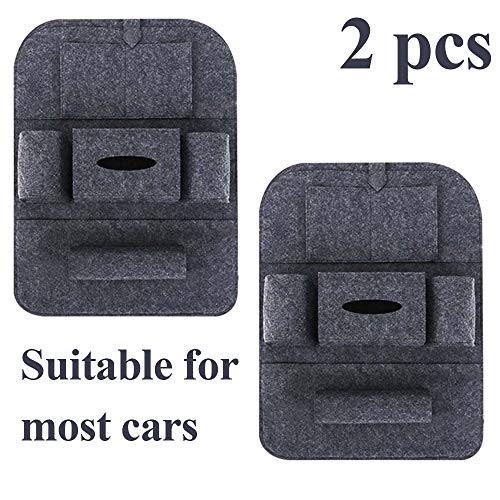 Organizador Coche,ZoneYan Protector Asiento Coche,2 Pcs Organizadores Para Coche, Kick Mats De Coche,Universal Multi-Bolsillo Organizador Para Asiento