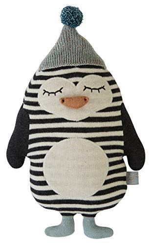 OyOy Mini Darling Cushion Baby Bob Penguin – Peluche Pingüino – Cojín de peluche para bebé – Cojín de peluche y cojín – Algodón 26 x 18 cm