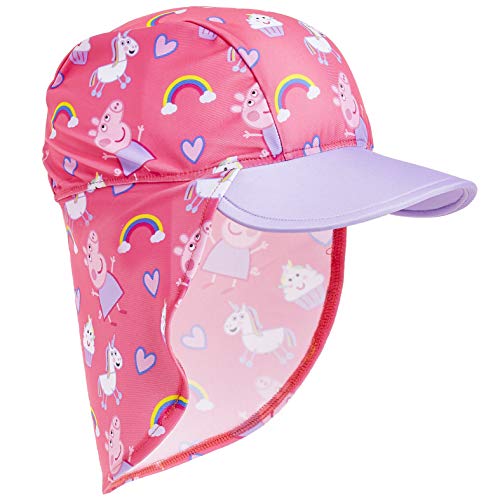 Peppa Pig Gorra de Visera para Niñas, Gorro Bebe Verano con Protector Solar UV, Sombrero Rosa para Playa Piscina con Estampados de Pepa Pig y Unicornios, Regalos para Niñas y Niños