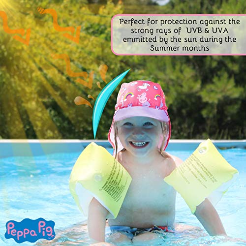 Peppa Pig Gorra de Visera para Niñas, Gorro Bebe Verano con Protector Solar UV, Sombrero Rosa para Playa Piscina con Estampados de Pepa Pig y Unicornios, Regalos para Niñas y Niños