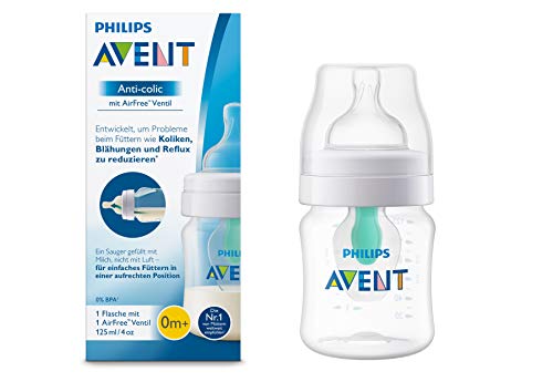 Philips AVENT Anticólico -  botella con Airfree Válvula, 125 ml, 1er Pack,transparente