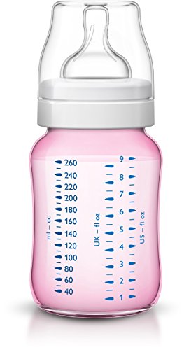 Philips Avent SCD783/18 - Set regalo Classic+ de inicio para recién nacidos, con biberón de 260 ml y chupete, 0 a 6 meses, anticólico, color rosa