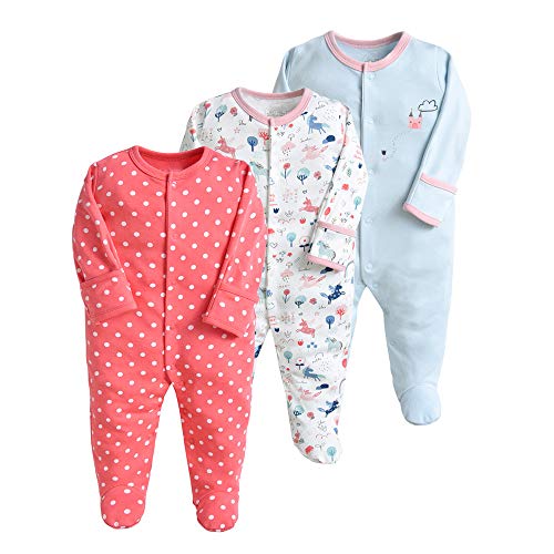 Pijama para bebé, pelele, paquete de 3, unisex, de algodón, 3 a 12 meses rojo 6-9 Monate