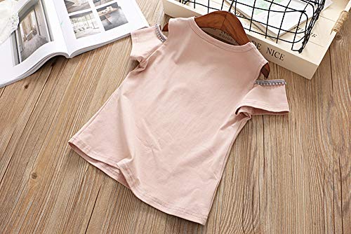 PinkLu Conejito De Manga Corta para NiñOs Sin Tirantes Falda Mullida Conjuntos De Dos Piezas De Bebé NiñA De Dibujos Animados Camiseta Tops Princesa Tul Vestido De Ropa (12-24 meses/90-100cm, Rosa)