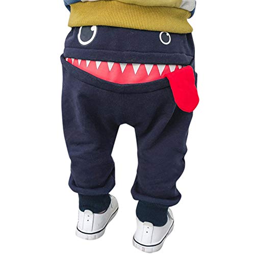 PinkLu Pantalones Harem De NiñOs TiburóN Gran Lengua Pantalones Bebé NiñOs NiñAs Dibujos Animados TiburóN Lengua Harem (6~12 meses/75-80cm, Armada)