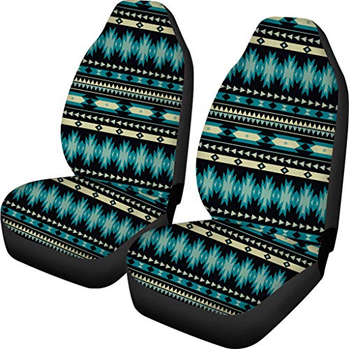 POLERO - Fundas de asiento de coche originales con estampado de caballos, paquete de 2 fundas para silla de coche, fácil de instalar, lavable, protector suave para asientos delanteros de coche