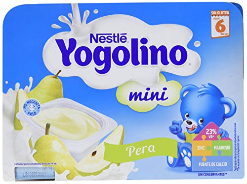 Postre lácteo - NESTLÉ YOGOLINO Mini con Pera Para bebés a partir de 6 meses - Paquete de 6 tarrinas de postre lácteo de 60g