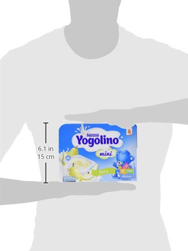 Postre lácteo - NESTLÉ YOGOLINO Mini con Pera Para bebés a partir de 6 meses - Paquete de 6 tarrinas de postre lácteo de 60g