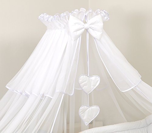 PRO COSMO DE LUJO Dosel- Mosquitera para cuna de bebé + soporte para dosel, Blanco