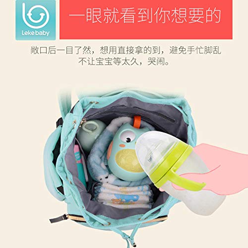 qiqiu Bolso Carrito Bebe bolsa de momia lekebaby logotipo personalizado impreso bolsa de momia multifuncional bolsa de hombro y madre de moda personalizada al por mayor-Alice Blue Mochila Maternidad