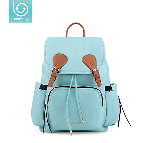 qiqiu Bolso Carrito Bebe bolsa de momia lekebaby logotipo personalizado impreso bolsa de momia multifuncional bolsa de hombro y madre de moda personalizada al por mayor-Alice Blue Mochila Maternidad