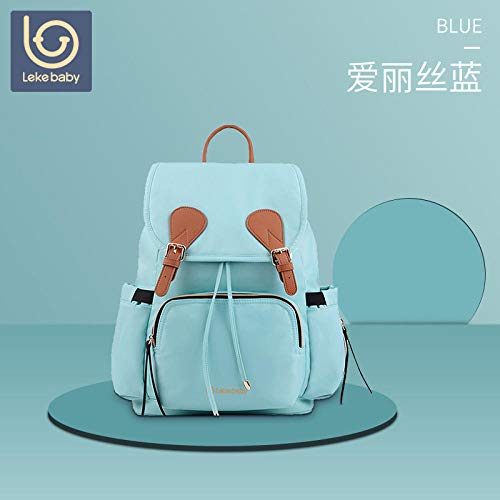 qiqiu Bolso Carrito Bebe bolsa de momia lekebaby logotipo personalizado impreso bolsa de momia multifuncional bolsa de hombro y madre de moda personalizada al por mayor-Alice Blue Mochila Maternidad