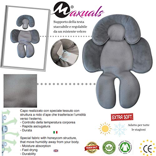 Reductor Universal Silla Bebè de Coche Paseo Cuna Silla Soporte de Protection Para de Cabeza Bebè 0-12 Meses Transpirabile 2°Generection Verano invierno Hipoalergénico