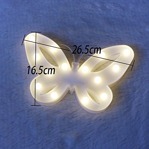 REKYO Carpa De Luz Nocturna, Lindas Lámparas LED De Pared, Sala Luz Decorativa De La Sala De Navidad Decorativos Mesa Lámpara Ánimo Luces Lámpara Infantil (Mariposa)