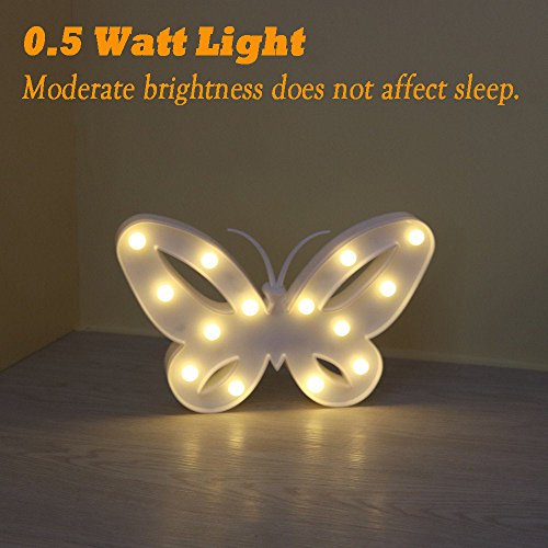 REKYO Carpa De Luz Nocturna, Lindas Lámparas LED De Pared, Sala Luz Decorativa De La Sala De Navidad Decorativos Mesa Lámpara Ánimo Luces Lámpara Infantil (Mariposa)