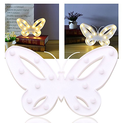 REKYO Carpa De Luz Nocturna, Lindas Lámparas LED De Pared, Sala Luz Decorativa De La Sala De Navidad Decorativos Mesa Lámpara Ánimo Luces Lámpara Infantil (Mariposa)