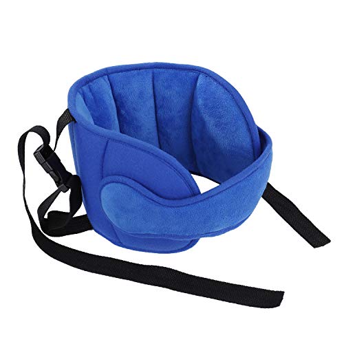 Reposacabezas Soporte para la Cabeza y el Cuello del Asiento del Automóvil para Bebés, Banda Coche Alivio para el Cuello para Niños Infantil, Seguridad Cinturón de Sujeción Correa, Azul