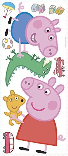 RoomMates Peppa The Pig Peppa and George Playtime - Adhesivo decorativo para pared, diseño de Peppa y George