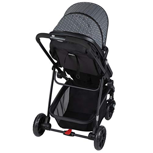 Safety 1st Hello Trio Set Carrito de bebé 3 en 1, Silla de Paseo Convertible en Capazo + Portabebé 0+, Cochecito reversible, reclinable y plegable compacto, burbuja de lluvia y cubrepié, Geometric