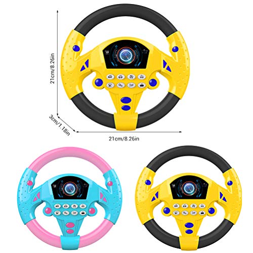 SAMTITY Volante de Juguete eléctrico con Luces y música, Volante de simulación para niños Asiento de Coche Juguete Juguetes de educación temprana para bebés y bebés