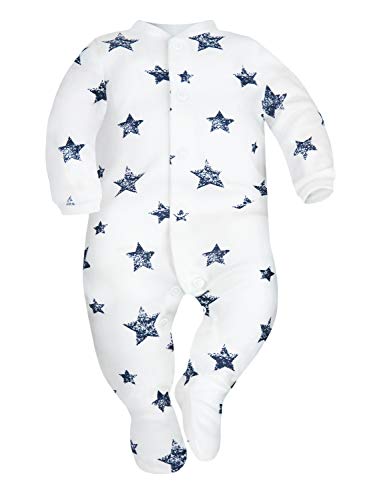 Sibinulo Niño Niña Pijama Bebé Pelele de Algodón Pack de 3 Estrellas, Elefantes Grises y Ratones 68(3-6 Meses)