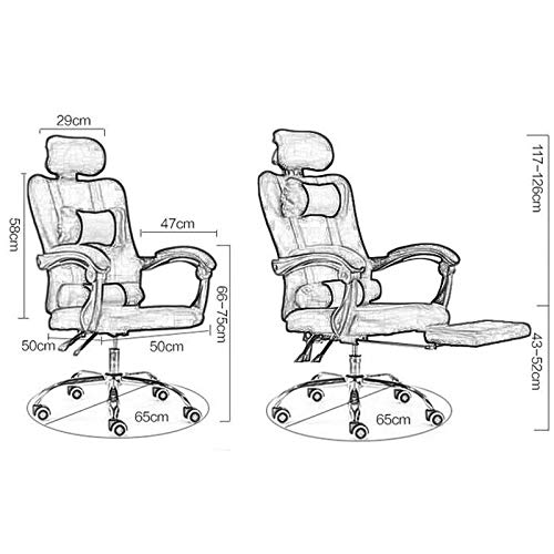 Silla de Oficina, Silla ergonómica de Oficina (con reposacabezas) Silla giratoria de Ordenador Dos Estilos Ajustable reposacabezas y reposabrazos de Ajuste de Altura de Malla Transpirable