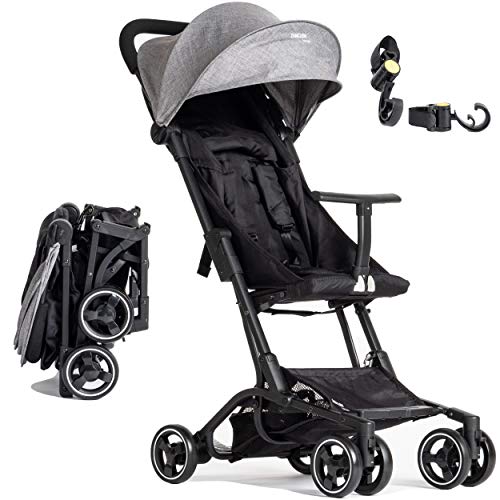 Silla de Paseo Piuma0+ Ultraligero 2.0 De Viaje Reclinable Súper Equipado de 6 meses hasta 25 Kg Plegable Cochecito Compacto y Ligero Cinturón de 5 Puntos y Freno de Pedal, Se puede llevar en el Avión