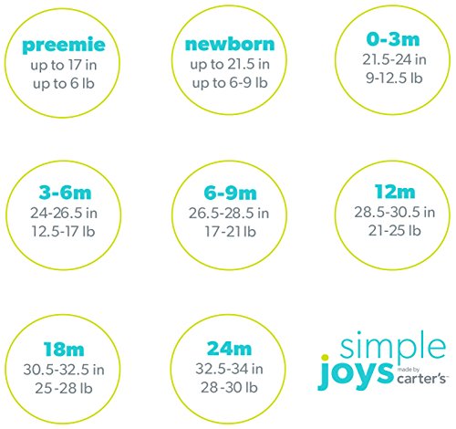 Simple Joys by Carter's Bebé-Niños 5-pack Side-snap Long-sleeve Shirt  blanco blanco 0-3 months