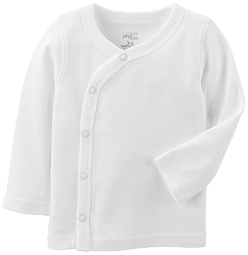 Simple Joys by Carter's Bebé-Niños 5-pack Side-snap Long-sleeve Shirt  blanco blanco 0-3 months