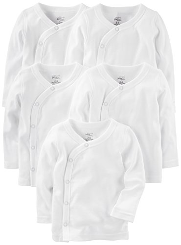 Simple Joys by Carter's Bebé-Niños 5-pack Side-snap Long-sleeve Shirt  blanco blanco 0-3 months