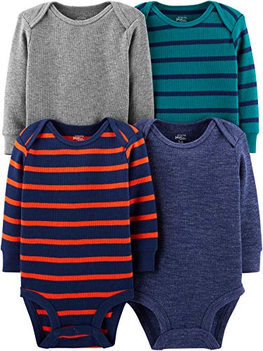 Simple Joys by Carter's - Body - para bebé niño multicolor Grey Heather/Blue Heather/Stripes 12 Months