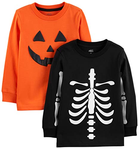 Simple Joys by Carter's - Camiseta - para bebé niño naranja Pumpkin/Skeleton 5T