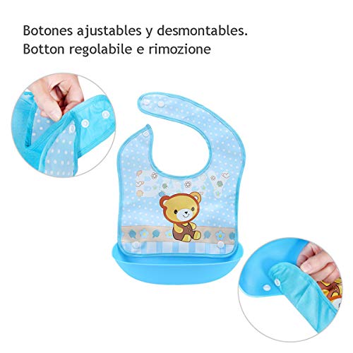 SLOSH 6 Baberos Impermeables Bebe Waterproof Niñas Niños Unisex Para Bebés de 6 Meses a 3 Años