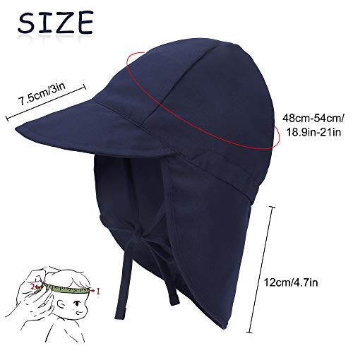 Sombrero de Sol con Cubrenuca para Bebé Niños Niñas Anti-UV Gorro Verano Gorrito para Playa, Natación, Pesca, Viaje, Excursión, Escuela Ajustable con Barbijo