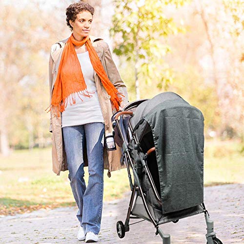 sombrilla carrito bebe universal,toldo para capazo,parasol carrito bebe,parasol carrito protección UV,toldo protector solar (gris)