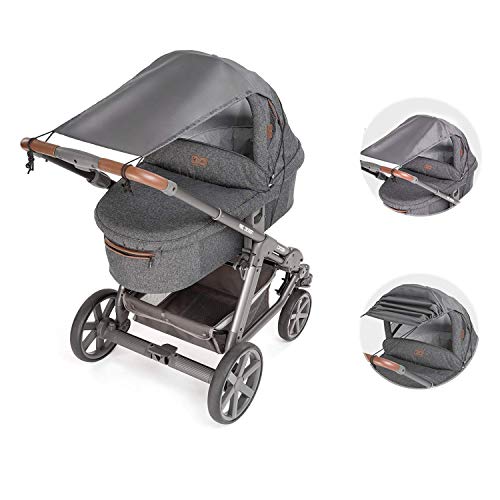 sombrilla carrito bebe universal,toldo para capazo,parasol carrito bebe,parasol carrito protección UV,toldo protector solar (gris)