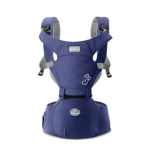 SONARIN Front Premium Hipseat Mochilas portabebé,Portador de Bebé,Multifuncional,Ergonómico,hebilla giratoria de mariposa,seguro y cómodo,adaptado al crecimiento de su hijo,regalo ideal(Azul)