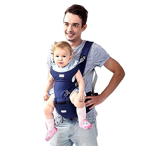 SONARIN Front Premium Hipseat Mochilas portabebé,Portador de Bebé,Multifuncional,Ergonómico,hebilla giratoria de mariposa,seguro y cómodo,adaptado al crecimiento de su hijo,regalo ideal(Azul)