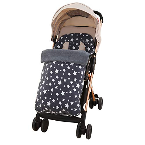 SONARIN Saco Silla de Paseo universal,Protección antideslizante,Cosy Toes,Forro Polar térmico Deluxe(Gris)