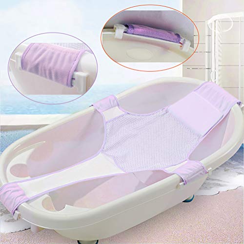 Soporte Para El Baño Para Bebés,Asiento Hamaca Bañera Bebe Alfombrilla de Apoyo Reductor para Baño Infantil Ajustable(Azul)